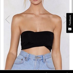 NASTY GAL BLACK CROP TOP